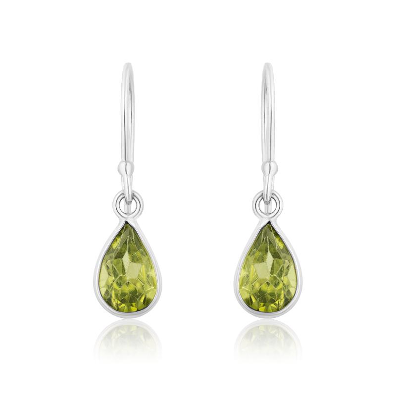 Peridot Pear Cut Drop Earrings